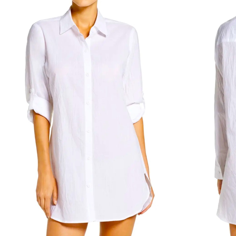 Tommy Bahama crinkle boyfriend shirt